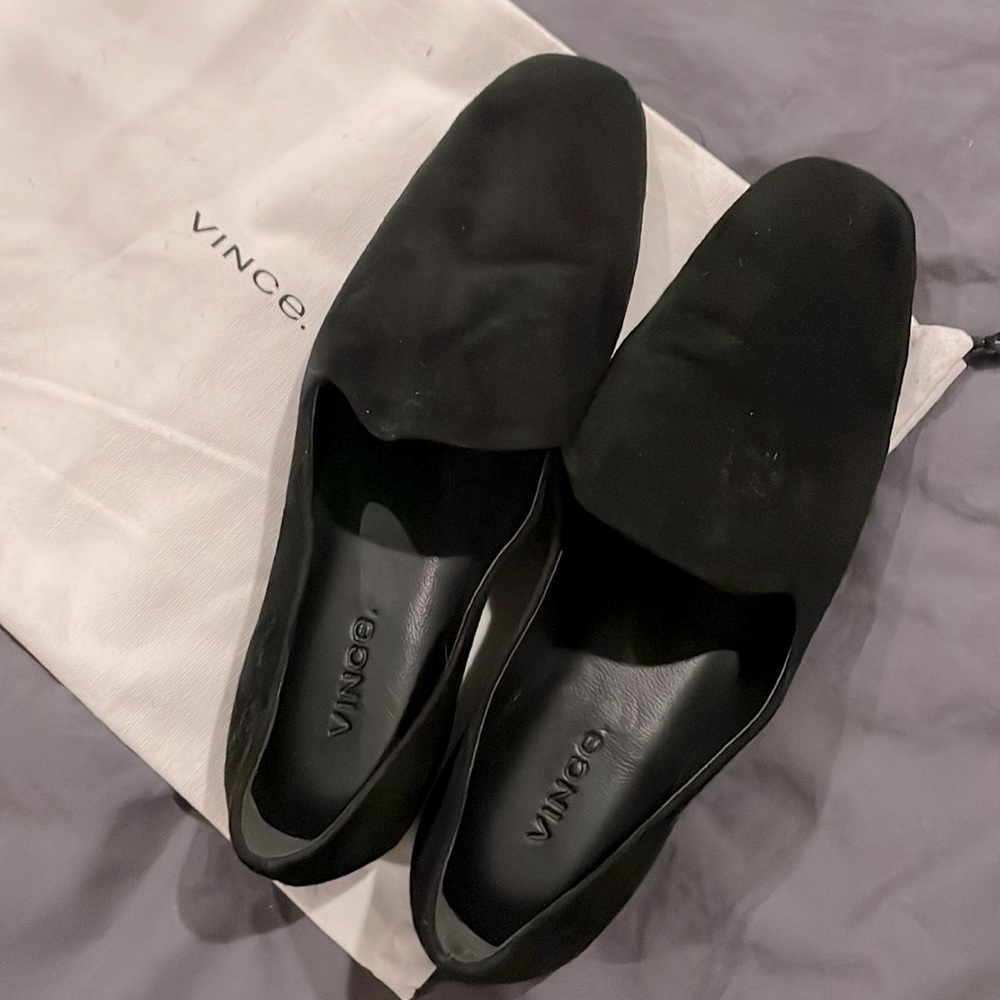 Vince Suede Black Loafers Flats